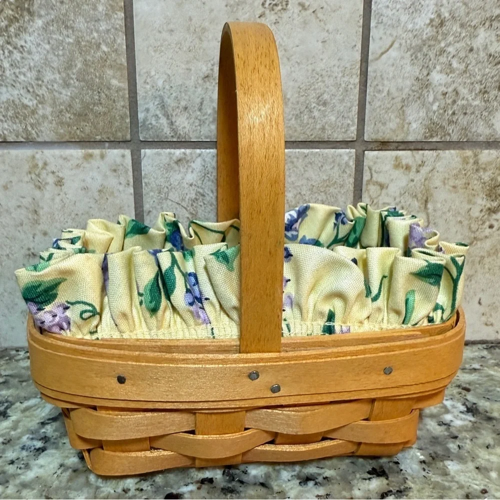 1996 Longaberger Basket  American Cancer Society Edition Rose Liner Protector